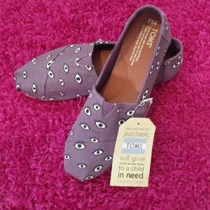Toms Black Plum Eyes Canvas Women's Classic